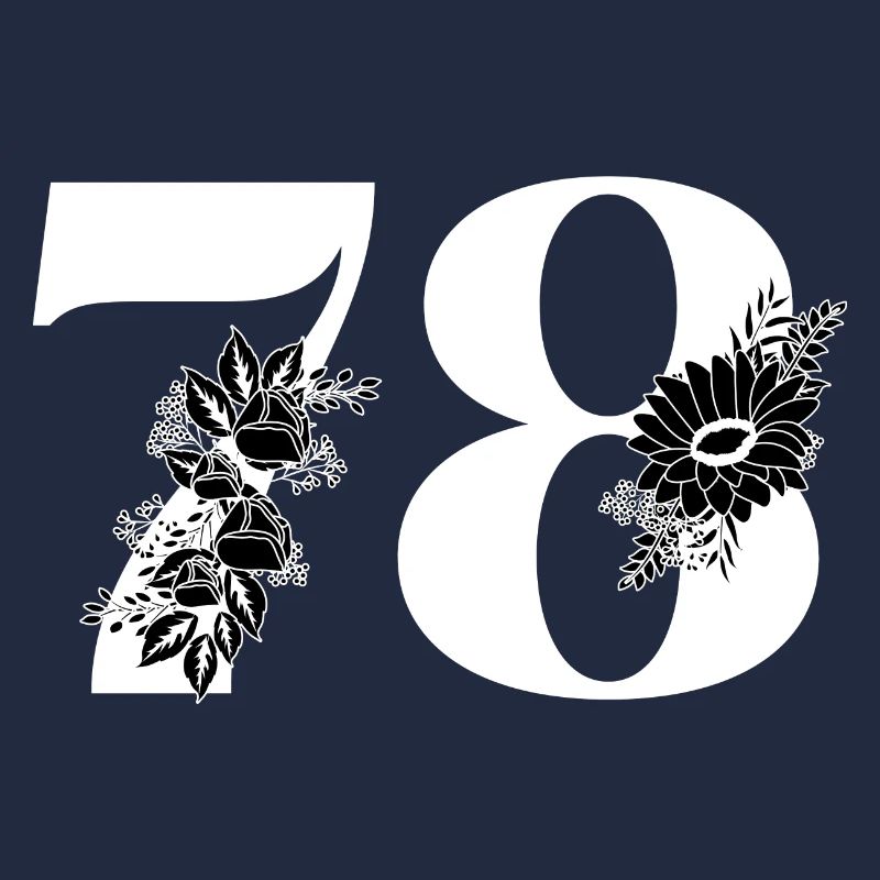 Nummer 78 Schwarze Blumen - 78. Blumengeburtstag