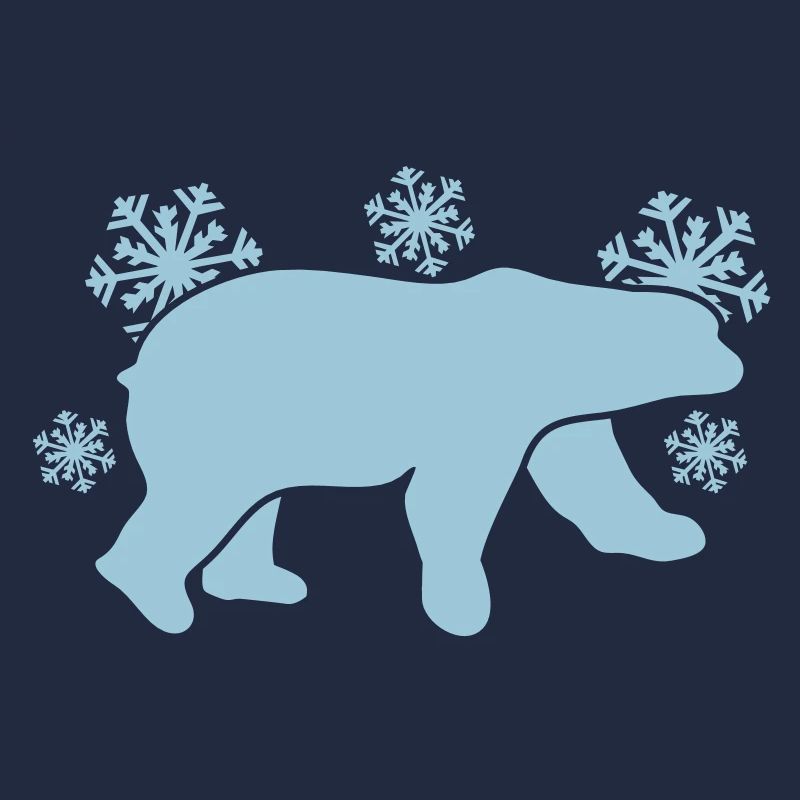 Eisbär mit Winter Schneeflocken