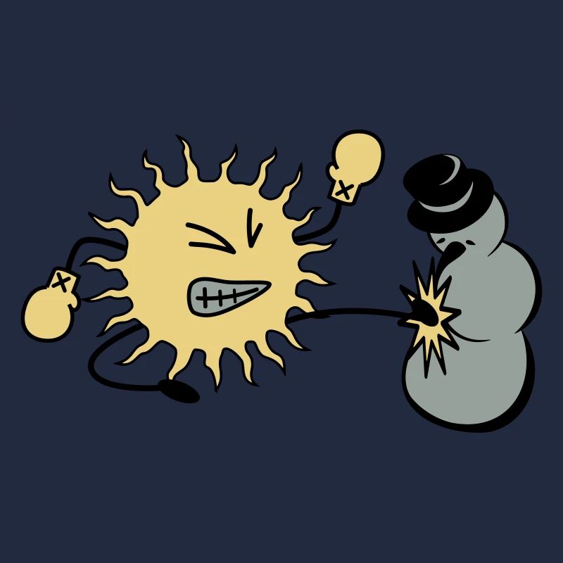 sun kicks snowman