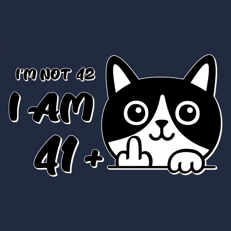 Ich bin nicht 42, ich bin 41 plus 1 Mittelfinger Katzenflipp