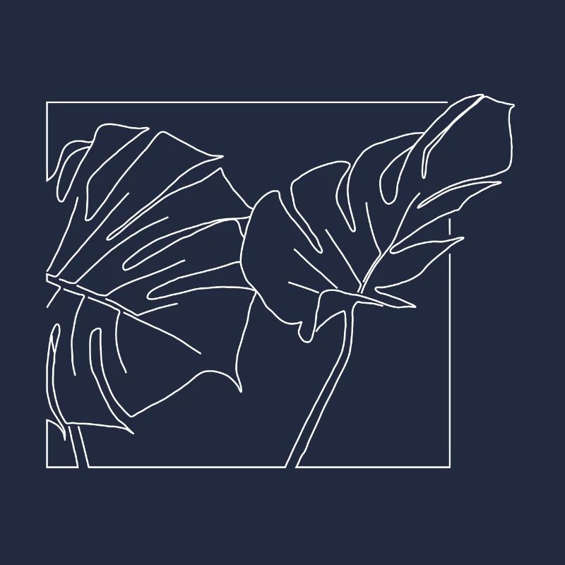 Feuilles de Monstera en blanc