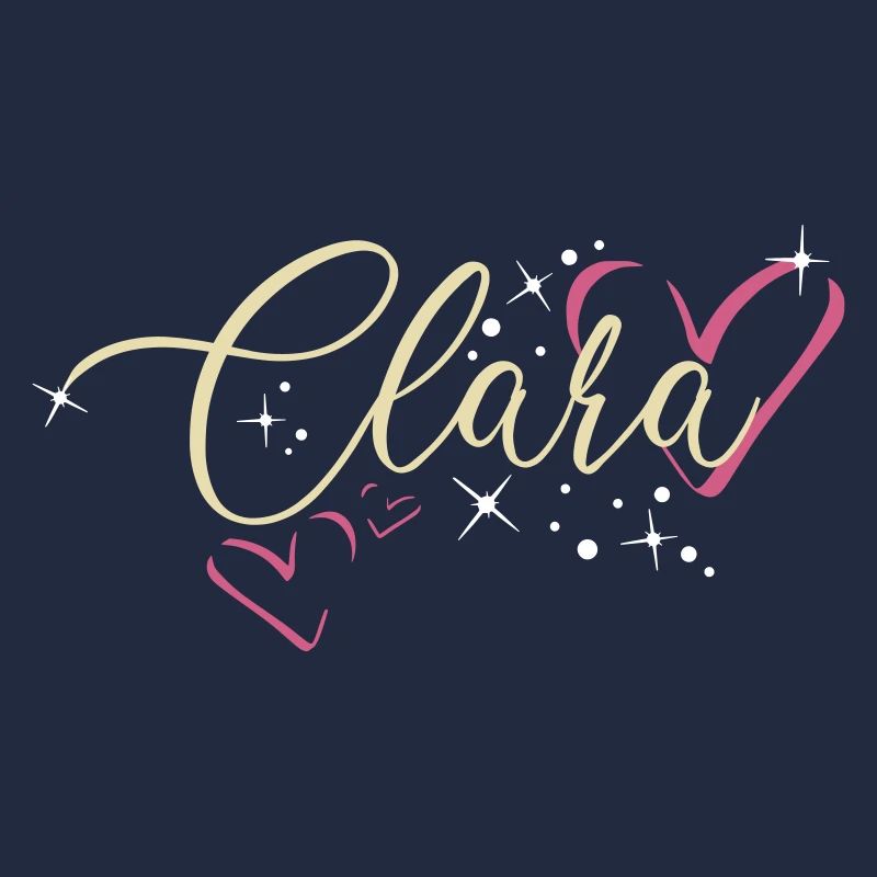 Clara Nom Prénom Calligraphie Coeur
