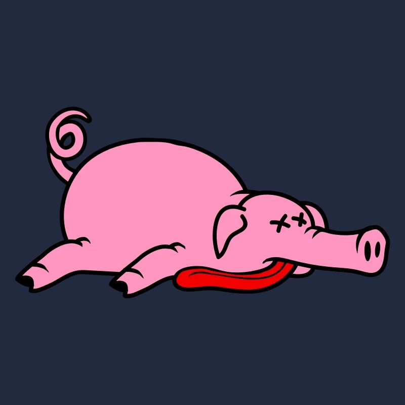 Bewusstloses Totes Schwein Grillen Essen Fleisch