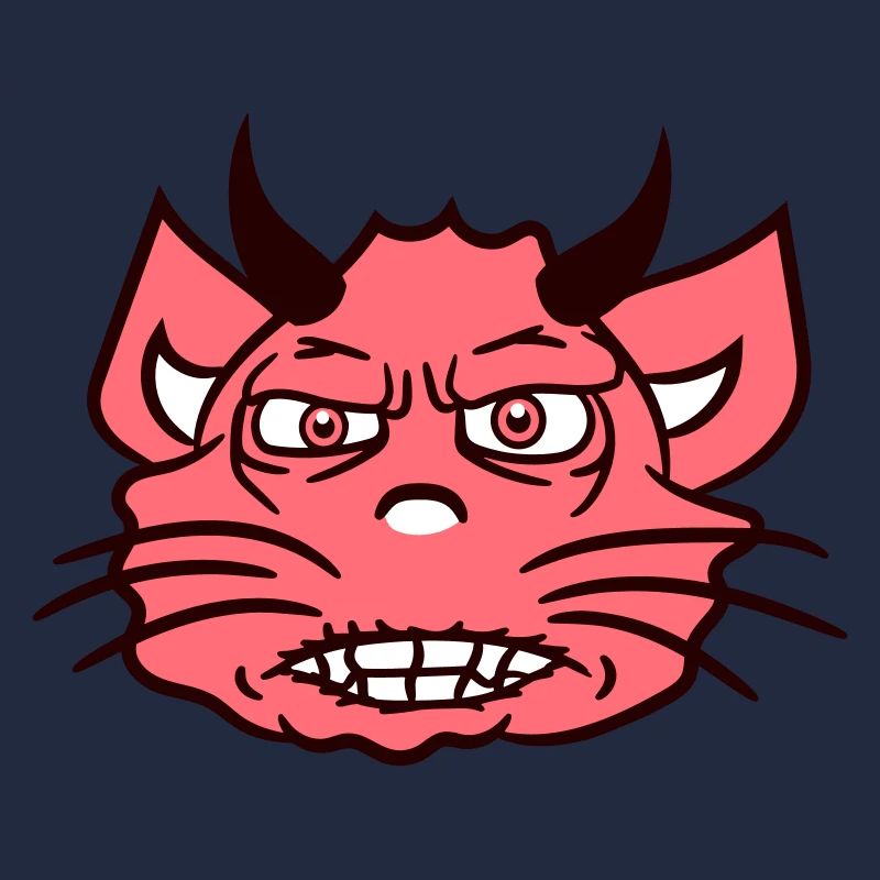 Demon Monster Cat Halloween Horror Devil Horns