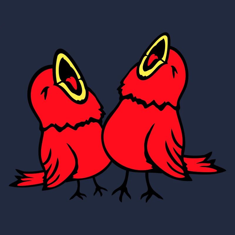 2 perruches, oiseaux chanteurs, moineaux, équipe de gazouillis
