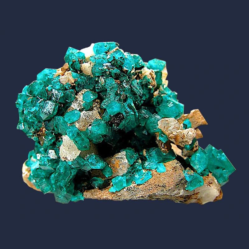 Dioptas Mineral Copper Emerald Silicate Crystal