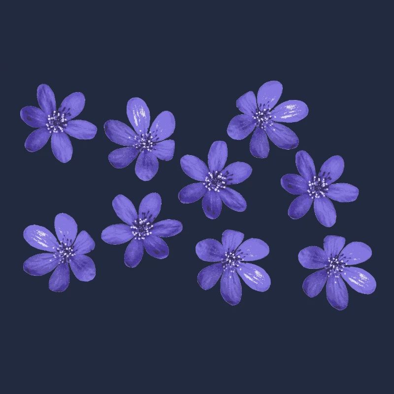 Marche de fleurs rétro de liverwort