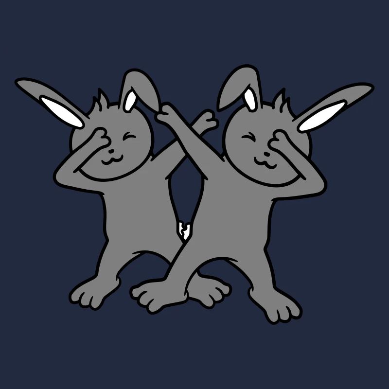 2 lapins Dabbing Dab Danse Pose Danse Soirée Célébrations