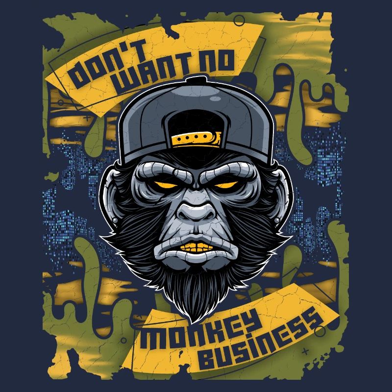 Affe, Monkey-Affe, lustiger Spruch Monkey-Business