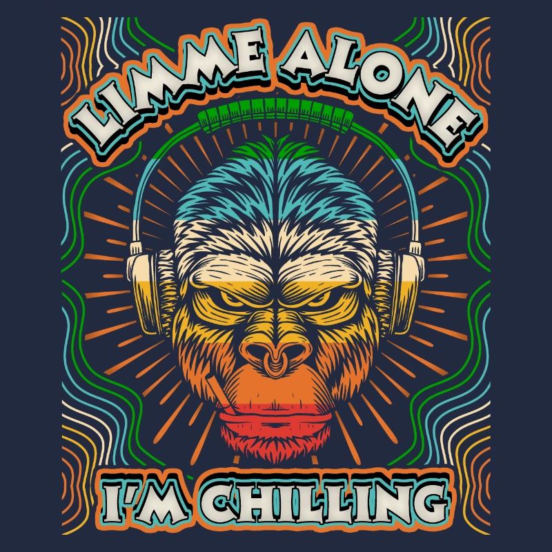 Singe avec des écouteurs Gorilla Monkey, Chilling Dicton