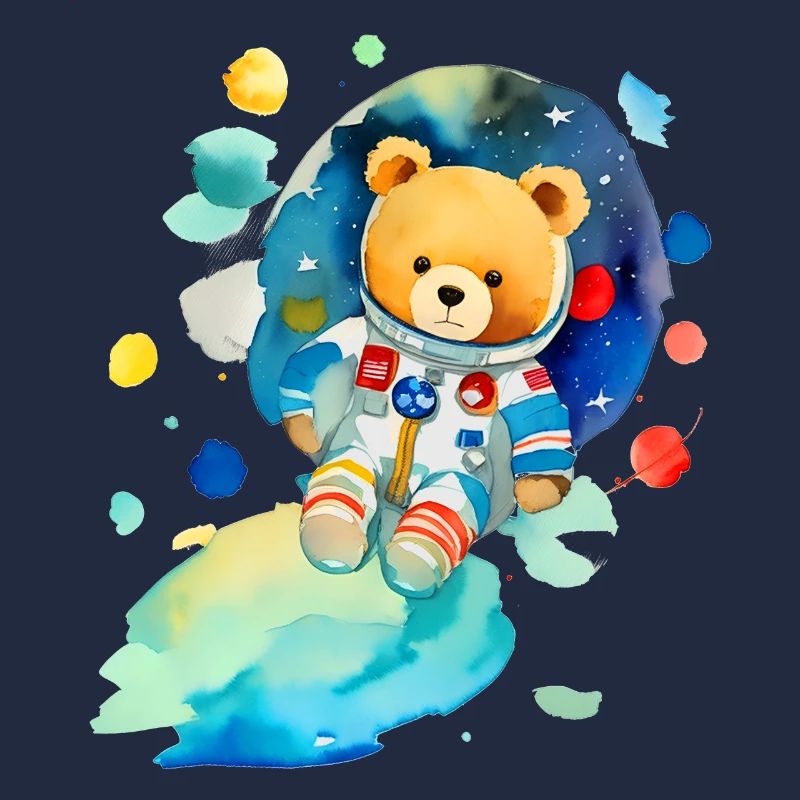 Teddy bear in space