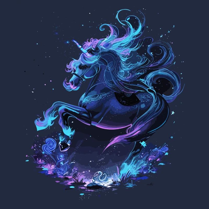 Mystisches Einhorn Mitternacht