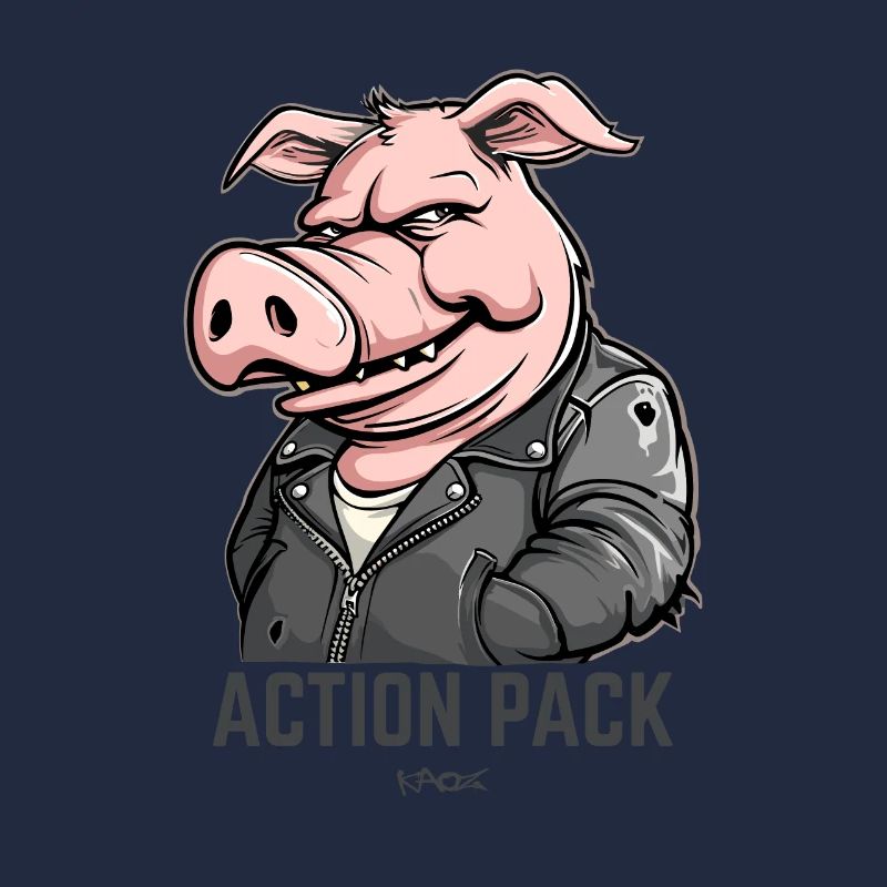 Cochon de héros plein d’action cool et dur