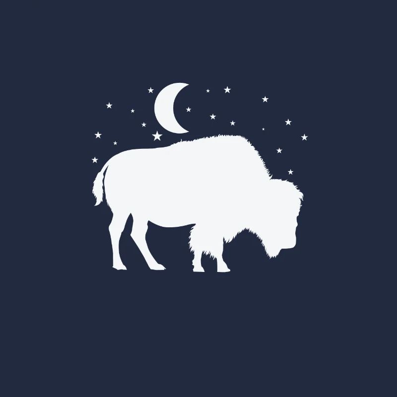 Bison au clair de lune