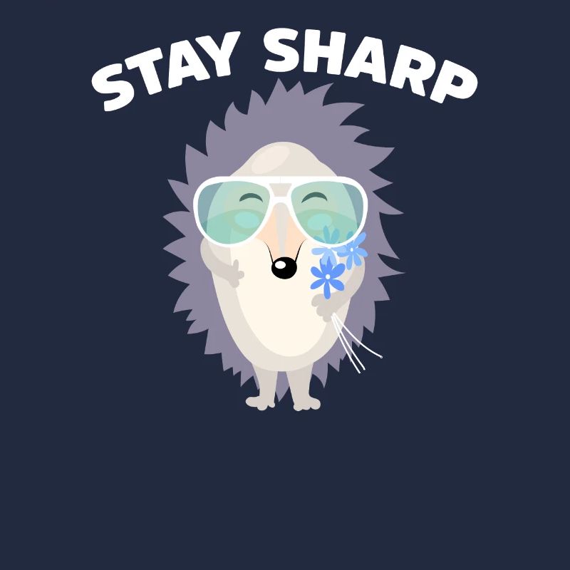 Stay Sharp Süßer Igel mit Sonnenbrille und Blume