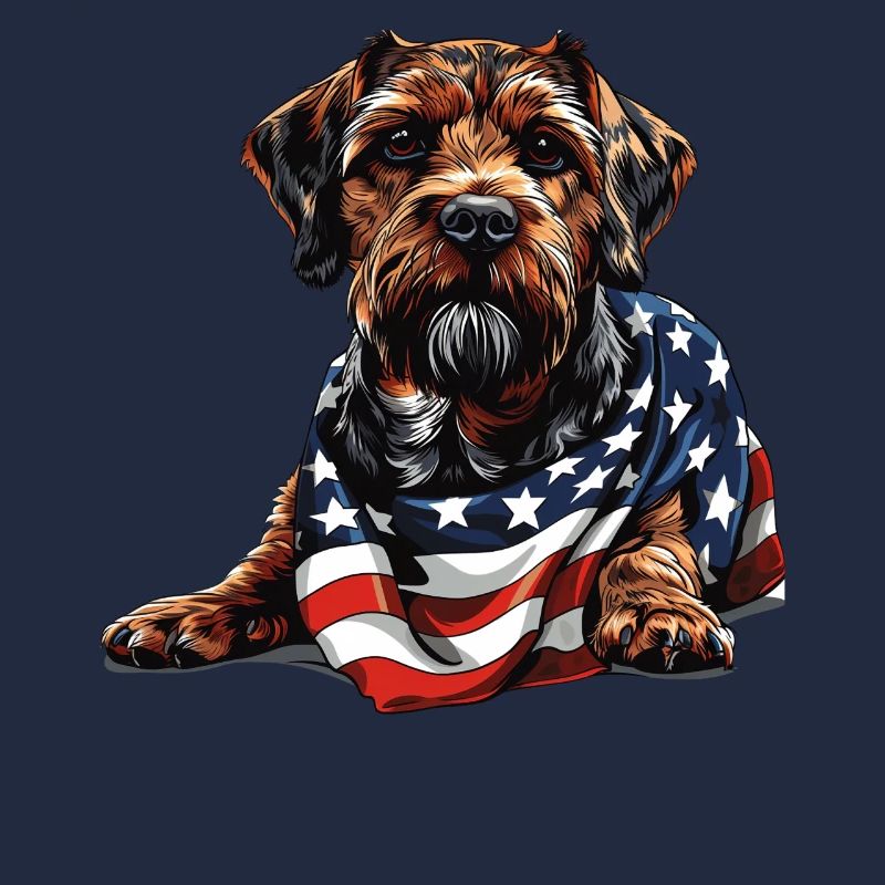 Border Terrier Hund 4. Juli Geschenke mit