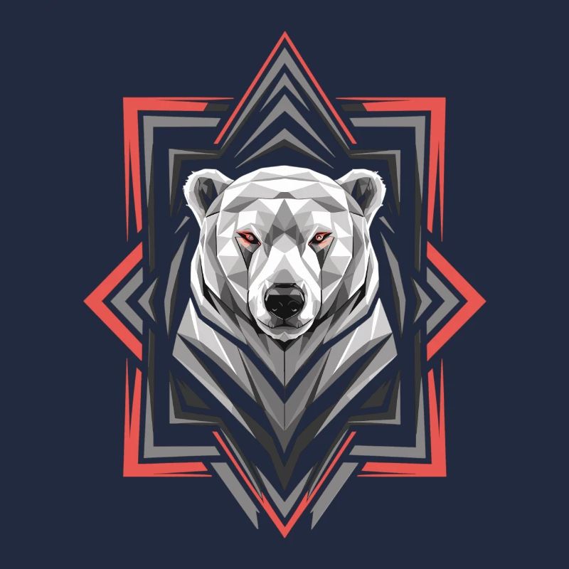 Geometrischer Eisbär Kopf Kunstwerk