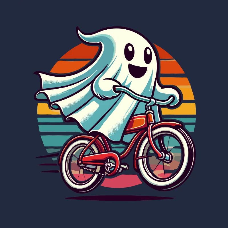 Bicycle Riding Ghost Funny Ghost