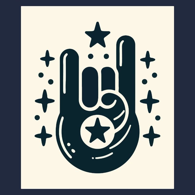 Rock On Hand-Geste mit den Stars