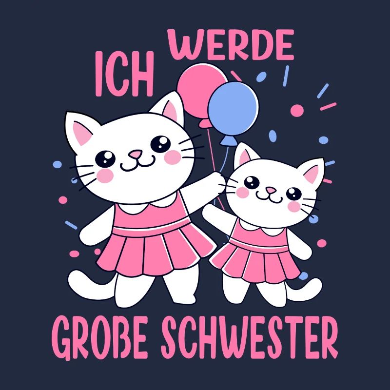Ich werde Große Schwester 2026 Katzen Mädchen