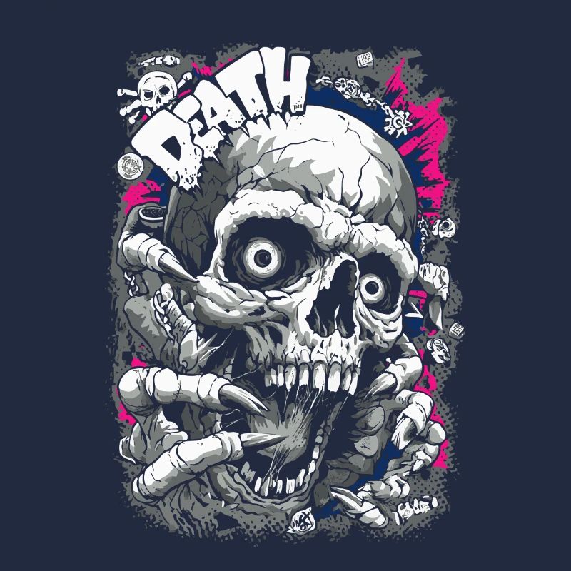 DEATH Skull Comic – Conception graphique d’horreur