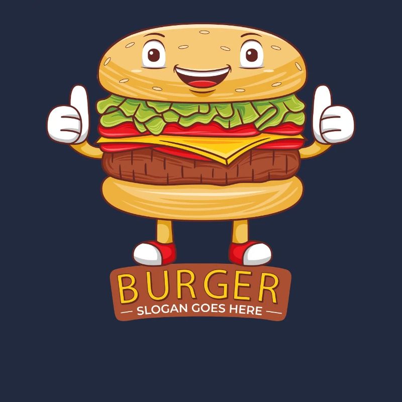 Cute Burger Cartoon Art