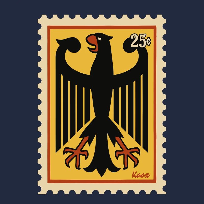 Graphic stamp with stylized eagle
