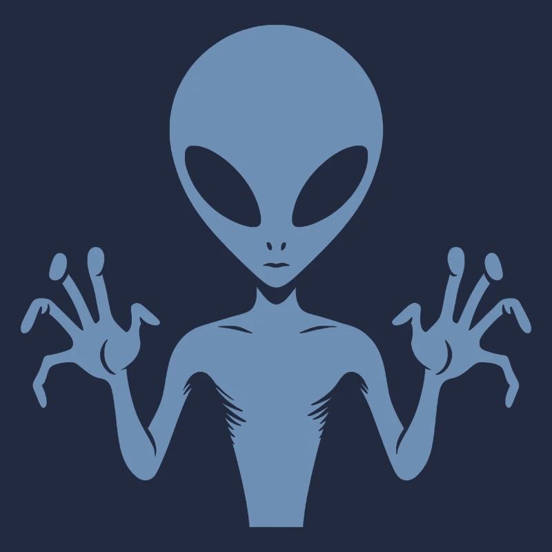 Alien-Außerirdischer-Körper-Silhouette mit Händen