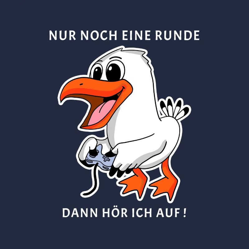 Gamer Geschenk Spruch Noch eine Runde Möwe Nordsee