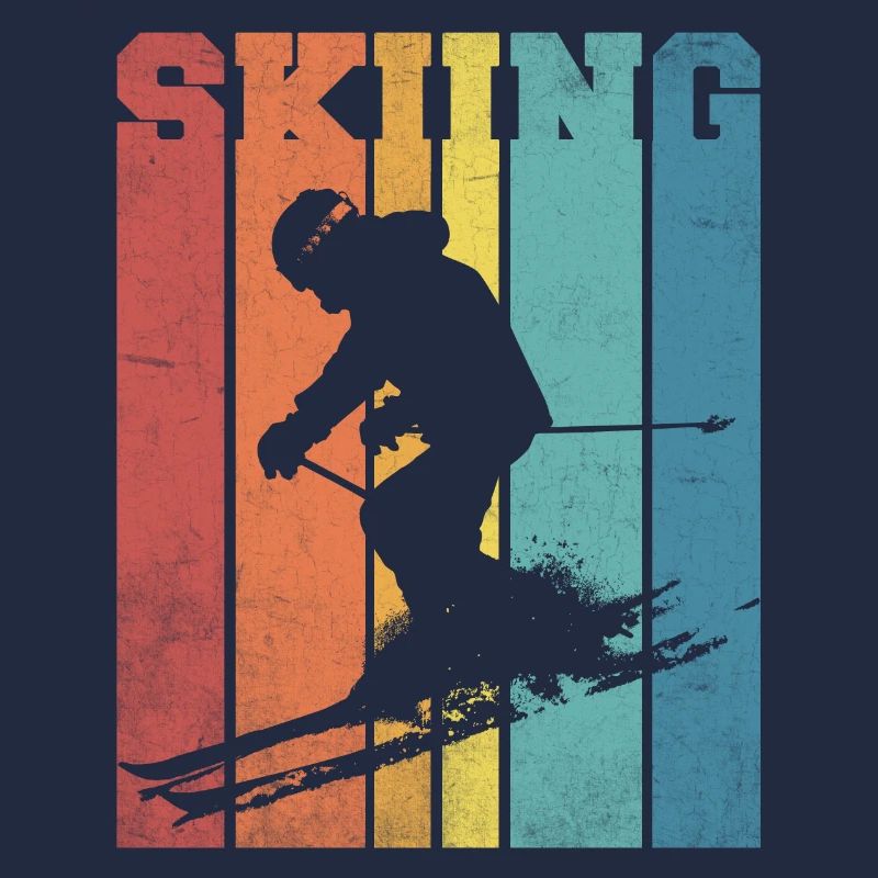 Ski palette couleurs rétro