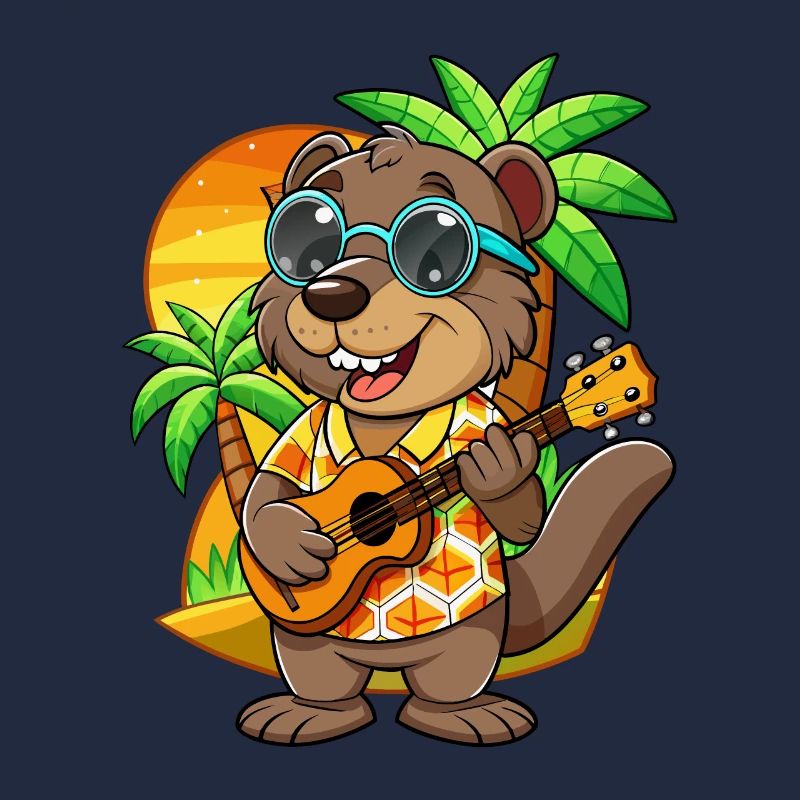 Lunettes de soleil de plage d’été de dessin animé de castor drôle