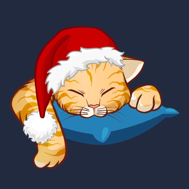 Sleepy Christmas Cat