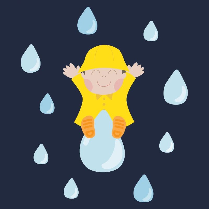 Bébé mignon avec des gouttes de pluie