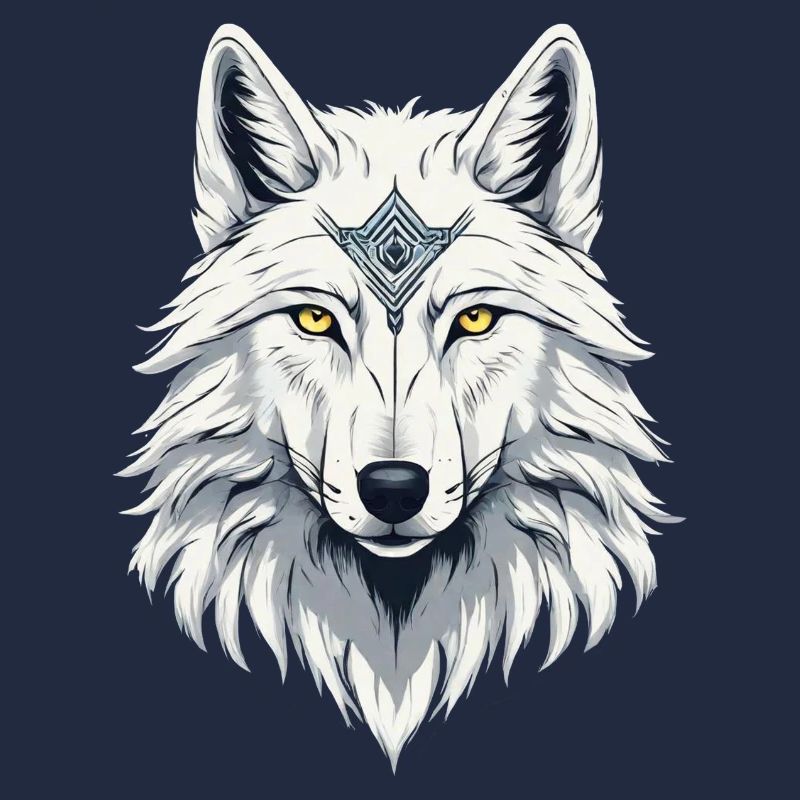 Weißer wilder Wolf