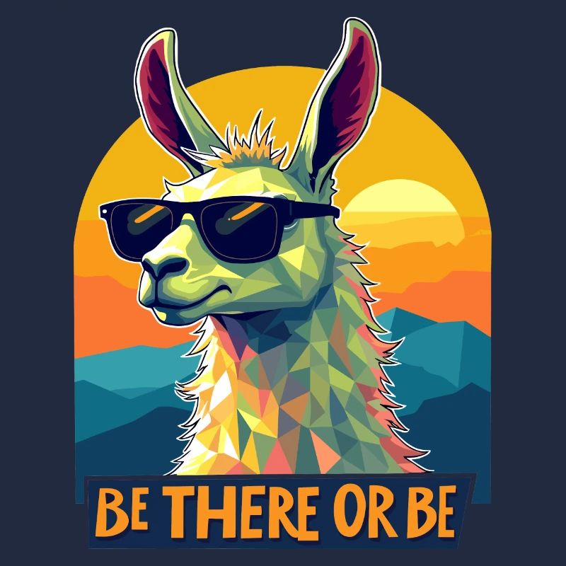 Sei dabei oder sei Lama – Retro Cool Lama Design