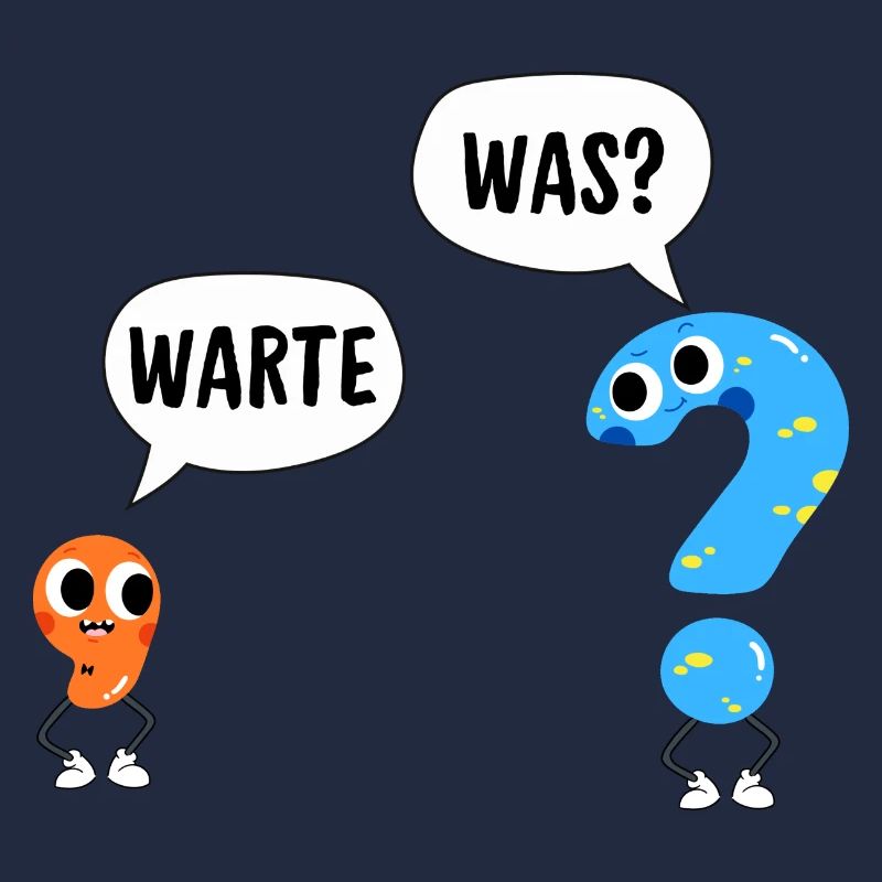 Warte, was? - Wait, what? - Comic Satzzeichen