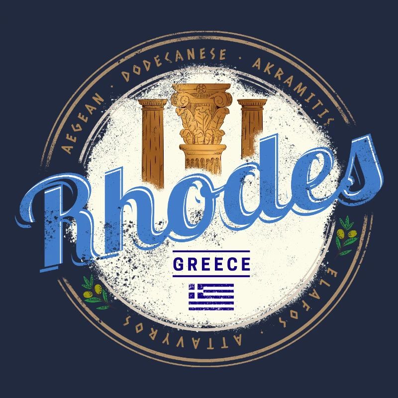 Rhodes Grèce Souvenir vintage de l’île de la mer Égée
