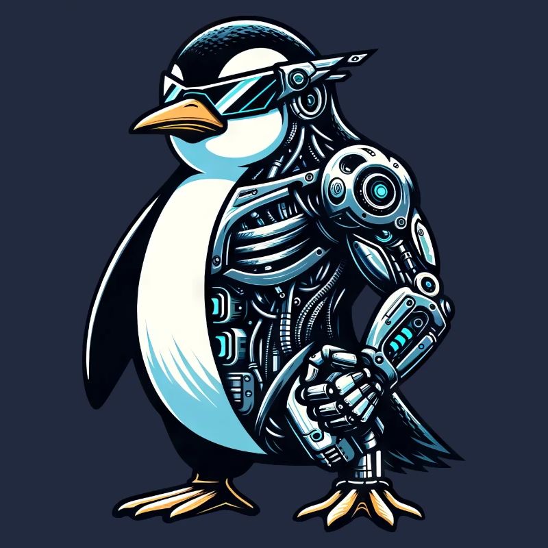Robot cyborg pingouin