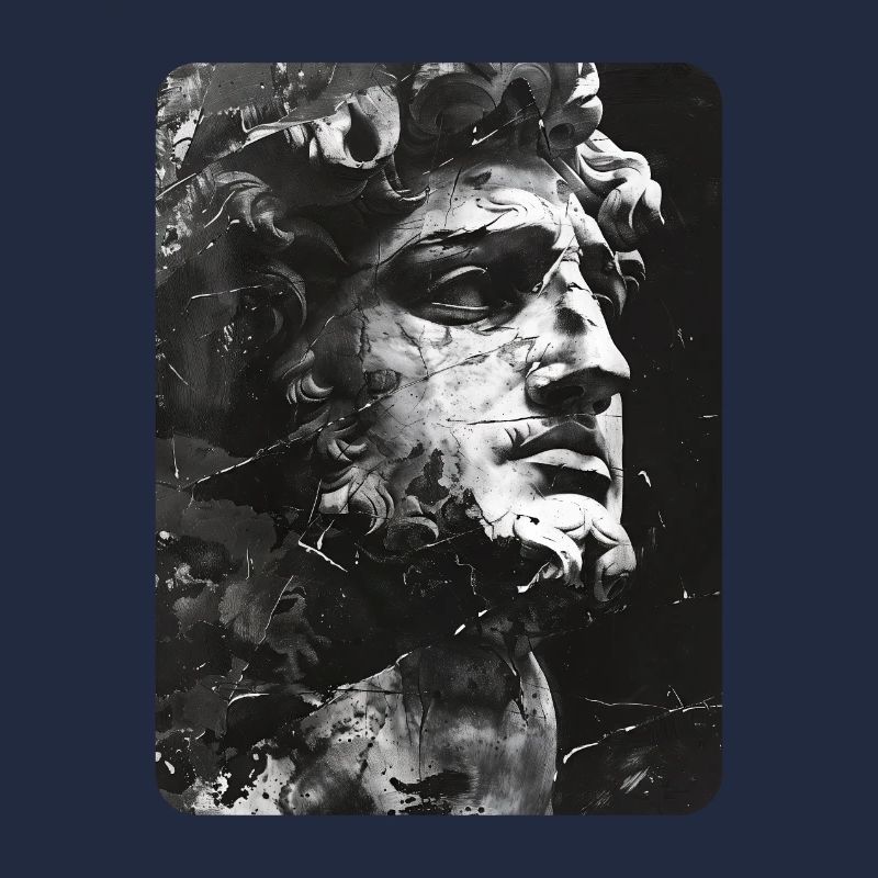 zerbrochenes Gesicht einer Marmorstatue