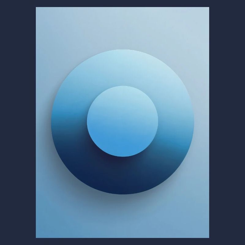 Blue Focus - Abstrait 3D Cercle, Bleu, Dégradé