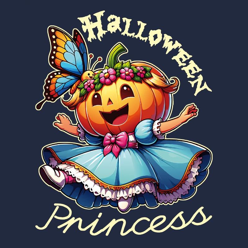 Mignonne princesse d’Halloween avec papillon