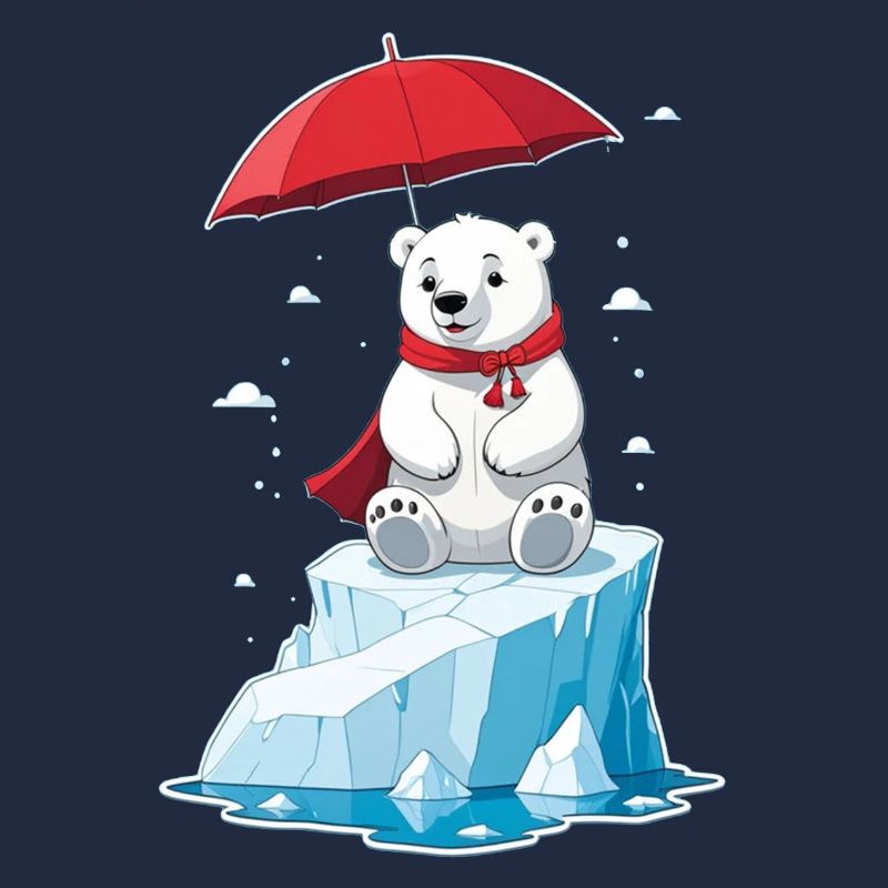 Eisbär, Eis & Sonnenschirm