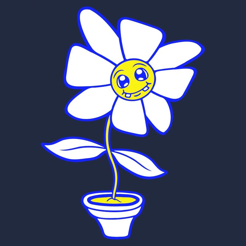 Petit Pot De Fleurs Visage Heureux Drôle