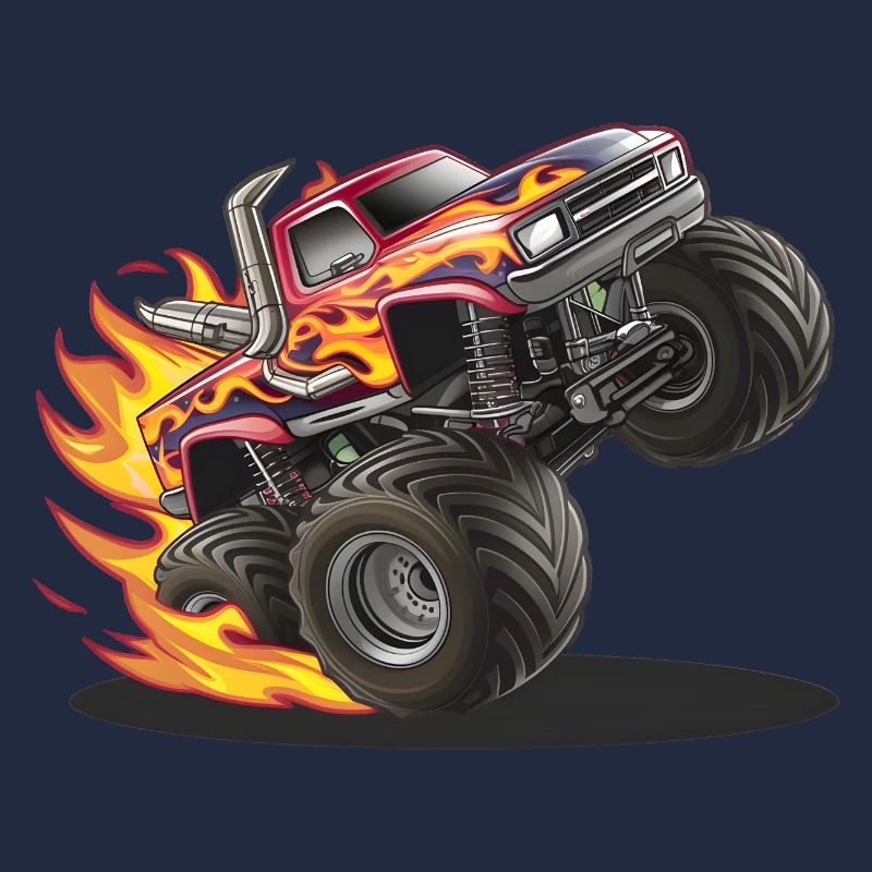 Monstertruck mit lodernden Reifen