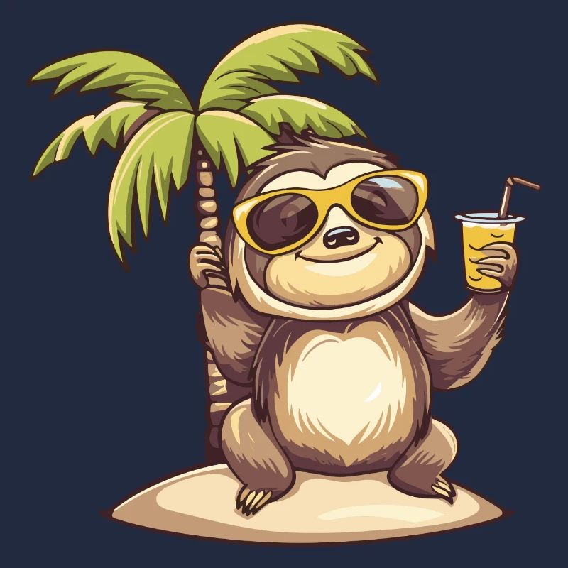 Sloth Summer Beach Comic
