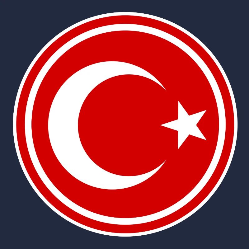 Drapeau de la Turquie rond
