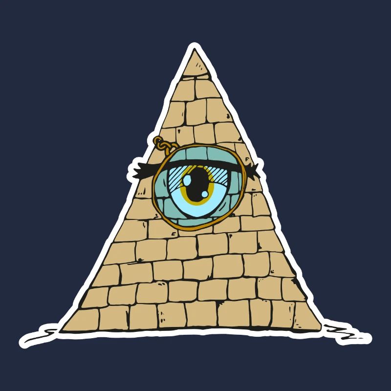 Oeil pyramidal avec Monokle - Style de dessin animé