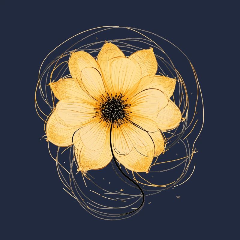 Rose One-Line Drawing Style