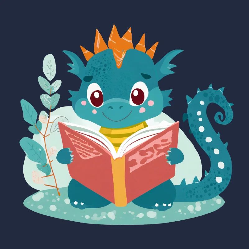 Kleiner Drache mit Buch
