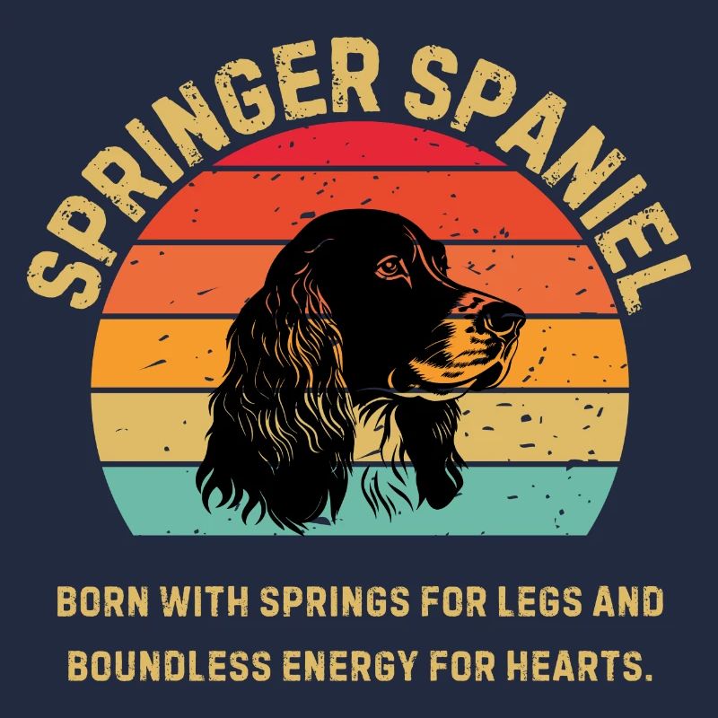 Springer Spaniel Retro Sunset